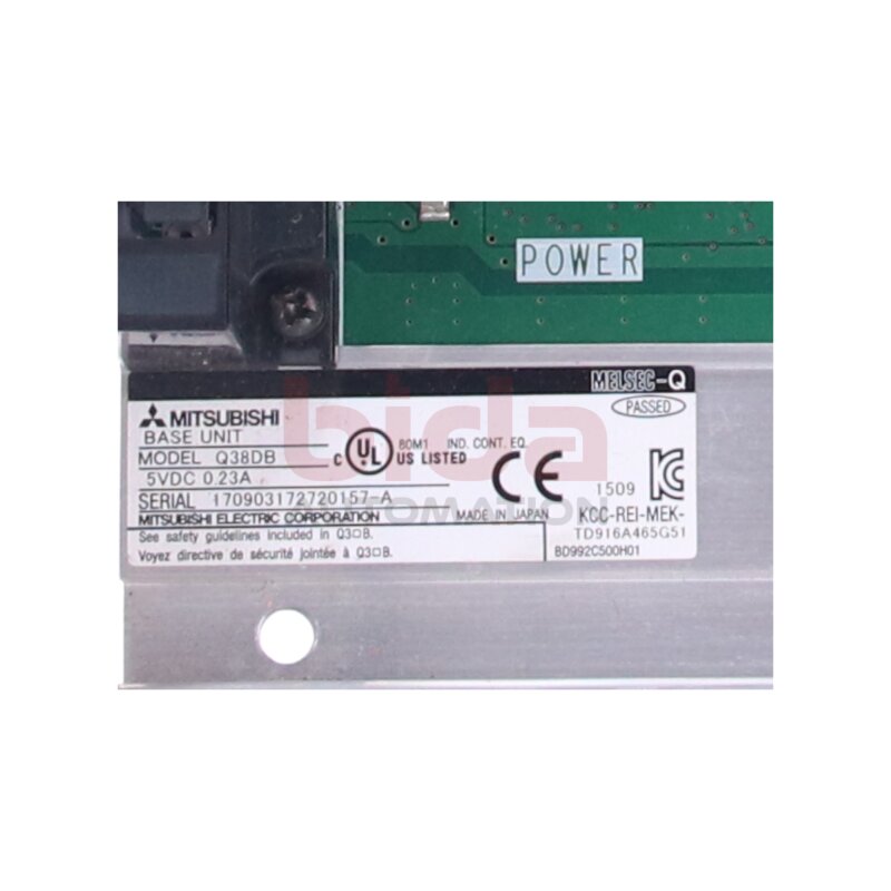 Mitsubishi Q38DB CPU Baseplate