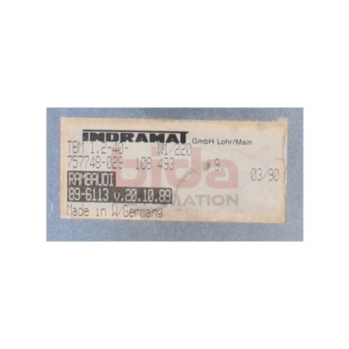 Indramat TBM 1.2-40-W1/220 / TBM 1.2-40- W1/220 (757748-029) Servo Controller