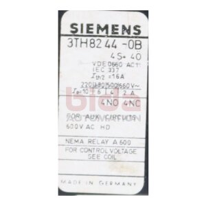 Siemens 3TH82 44-0B Schütz Contector  600 VAC 16A 24V