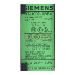 Siemens 3TJ1002-0BB4 Hilfsschütz Auxiliary Contactor...