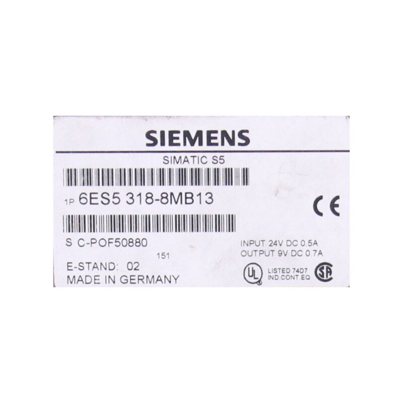 Siemens 6ES5318-8MB13 / 6ES5 318-8MB13 SIMATIC S5 Anschaltung Connection