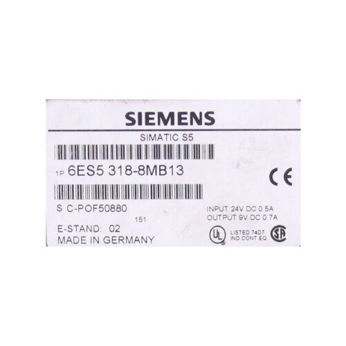 Siemens 6ES5318-8MB13 / 6ES5 318-8MB13 SIMATIC S5 Anschaltung Connection