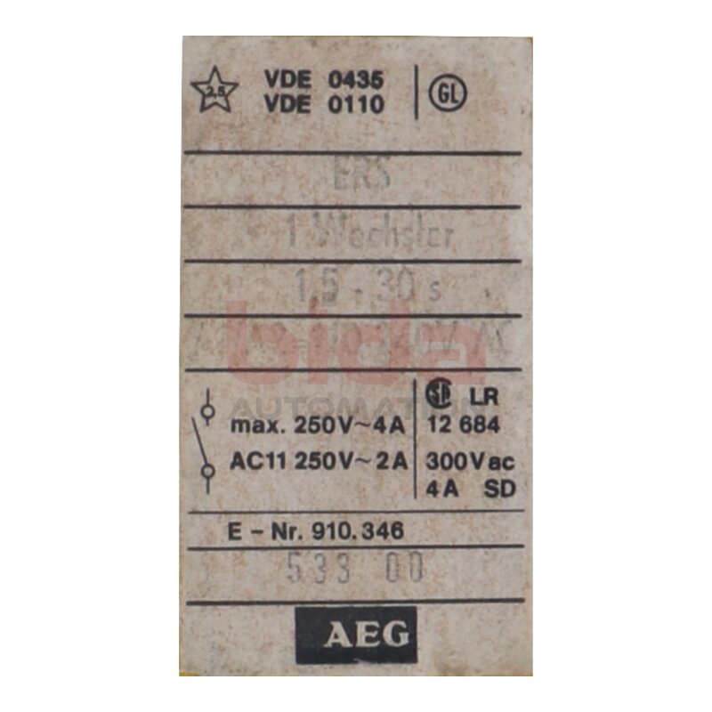AEG ERS 910.346 Zeitrelais Time relay