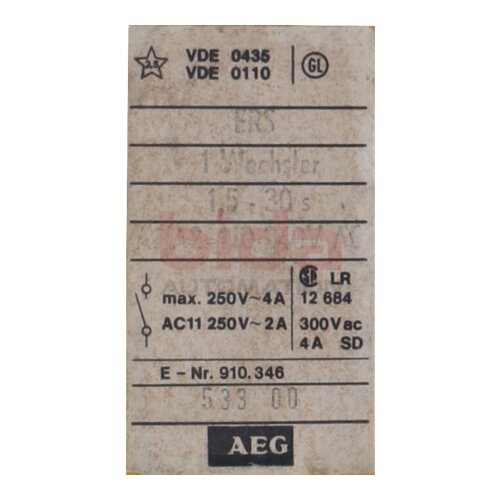 AEG ERS 910.346 Zeitrelais Time relay