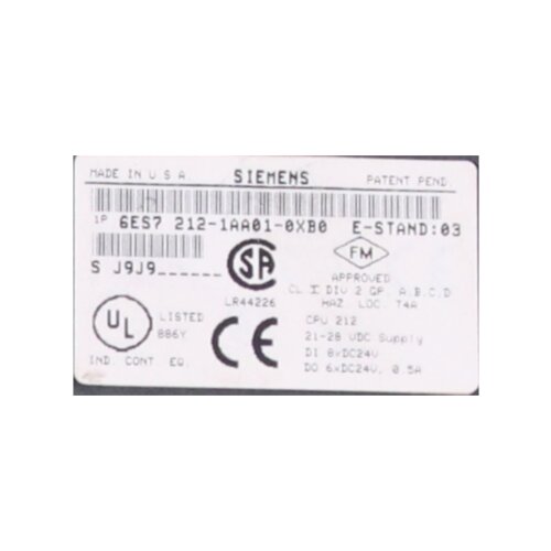 Siemens 6ES7212-1AA01-0XB0 / 6ES7 212-1AA01-0XB0 SIMATIC S7-200, CPU 212 KOMPAKTGERAET / COMPACT DEVICE
