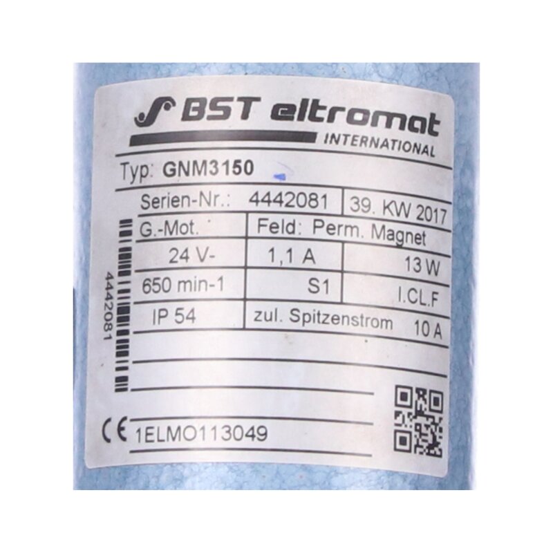 BST eltromat GNM3150 (1ELMO113049) Gleichstrommotor DC motor