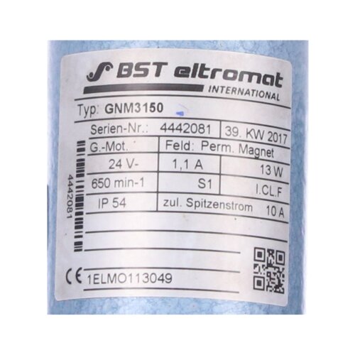 BST eltromat GNM3150 (1ELMO113049) Gleichstrommotor DC motor