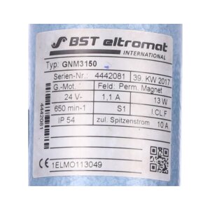 BST eltromat GNM3150 (1ELMO113049) Gleichstrommotor DC motor
