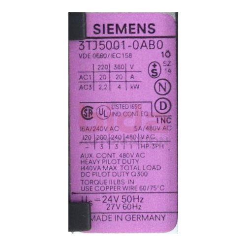 Siemens 3TJ5001-0AB0 Sch&uuml;tz Contector 24V 50Hz