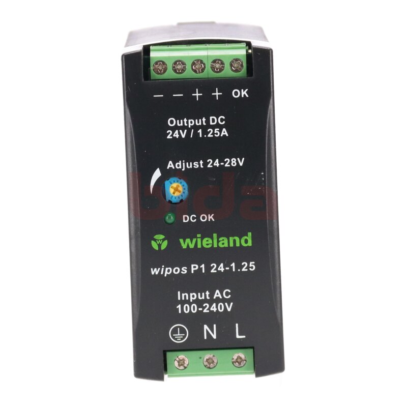 Wieland wiposP1 24-1.25 (81.000.6110.0) Schaltnetzteil Switch Power Supply 100-240 VAC  0,8A