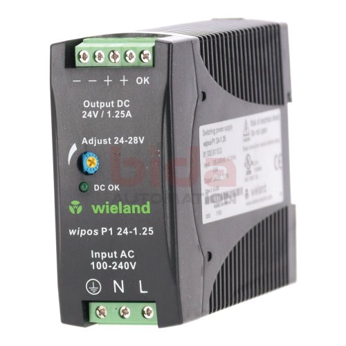 Wieland wiposP1 24-1.25 (81.000.6110.0) Schaltnetzteil Switch Power Supply 100-240 VAC  0,8A