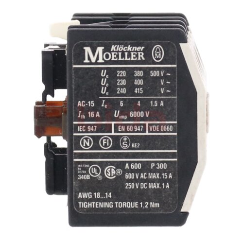 Moeller 22 DIL Hilfsschalter Auxiliary switch 600 V AC 15A