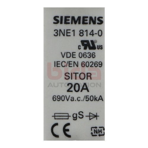 Siemens 3NE1814-0 / 3NE1 814-0 SITOR-Sicherungseinsatz Fuse insert