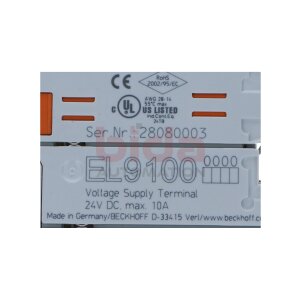 BECKHOFF EL9100 (28080003) Potenzialeinspeiseklemme /...