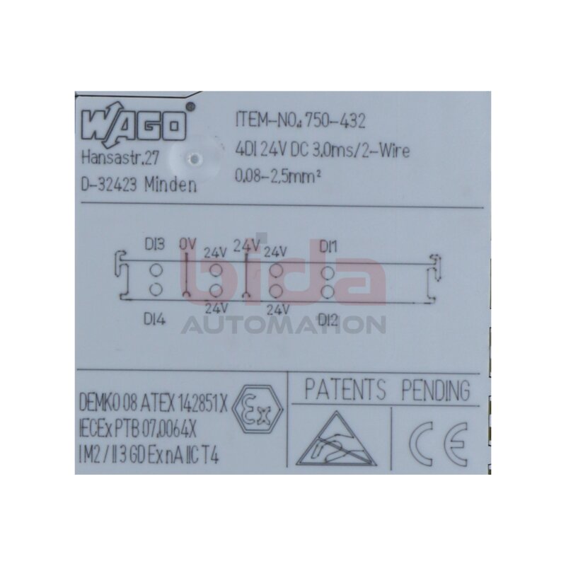 WAGO 750-432 4-Kanal-Digitaleingang 4-channel digital input