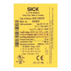 Sick UE42-2HD2D2 (6024878) Sicherheitsrelais Safety relay