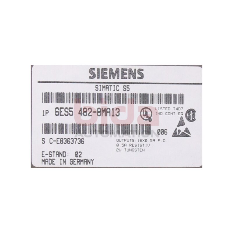 Siemens 6ES5482-8MA13 / 6ES5 482-8MA13 SIMATIC S5 Digital Ein/Ausgabe 482 Digital input/output