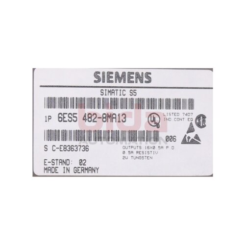 Siemens 6ES5482-8MA13 / 6ES5 482-8MA13 SIMATIC S5 Digital Ein/Ausgabe 482 Digital input/output