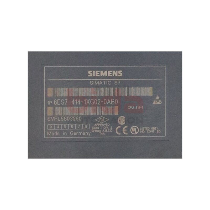 Siemens 6ES7414-1XG02-0AB0 / 6ES7 414-1XG02-0AB0 SIMATIC S7-400 CPU 414-1 Zentralbaugruppe Central assembly