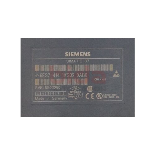 Siemens 6ES7414-1XG02-0AB0 / 6ES7 414-1XG02-0AB0 SIMATIC S7-400 CPU 414-1 Zentralbaugruppe Central assembly