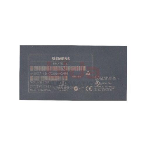 Siemens 6ES7414-2XG04-0AB0 / 6ES7 414-2XG04-0AB0 SIMATIC S7-400 CPU 414-2 Zentralbaugruppe Central assembly