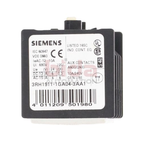 Siemens 3RH1911-1GA04-3AA1 Hilfsschalterblock Auxiliary Switch Block 240V 10A