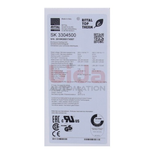 RITTAL SK 3304500 / SK3304500 Schaltschrank-K&uuml;hlger&auml;t Control Cabinet cooling unit
