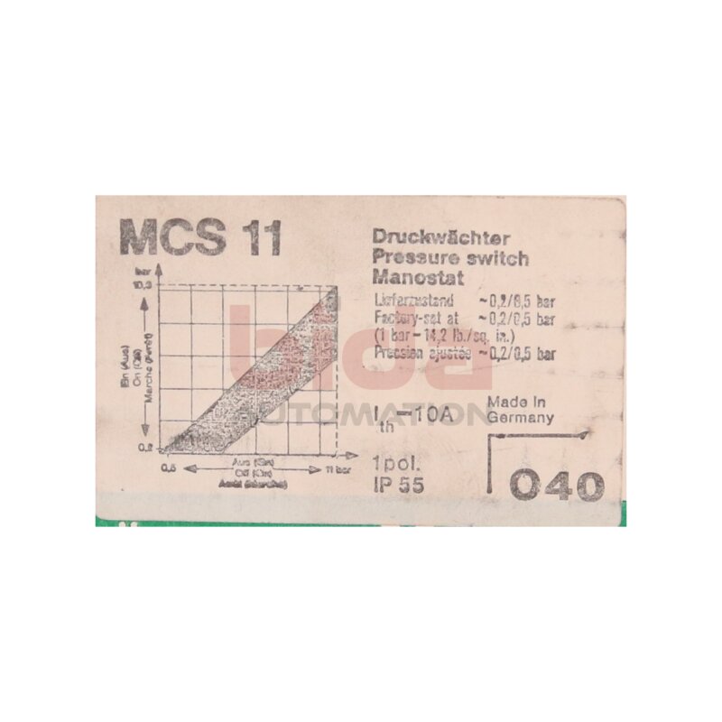 Moeller  MCS 11 Druckw&auml;chter / pressure switch