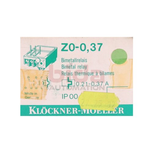 Kl&ouml;ckner-Moeller  Z0-0,37 Bimetallrelais Bimetal relay