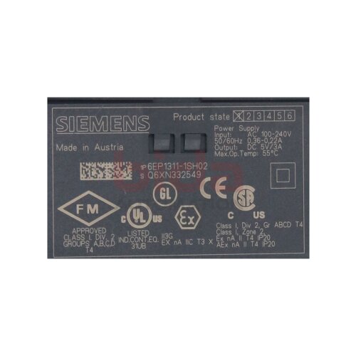 Siemens 6EP1311-1SH02 / 6EP1 311-1SH02 LOGO!Power 5 V Geregelte Stromversorgung / Power Supply AC 100-240 V / DC 5 V/3 A
