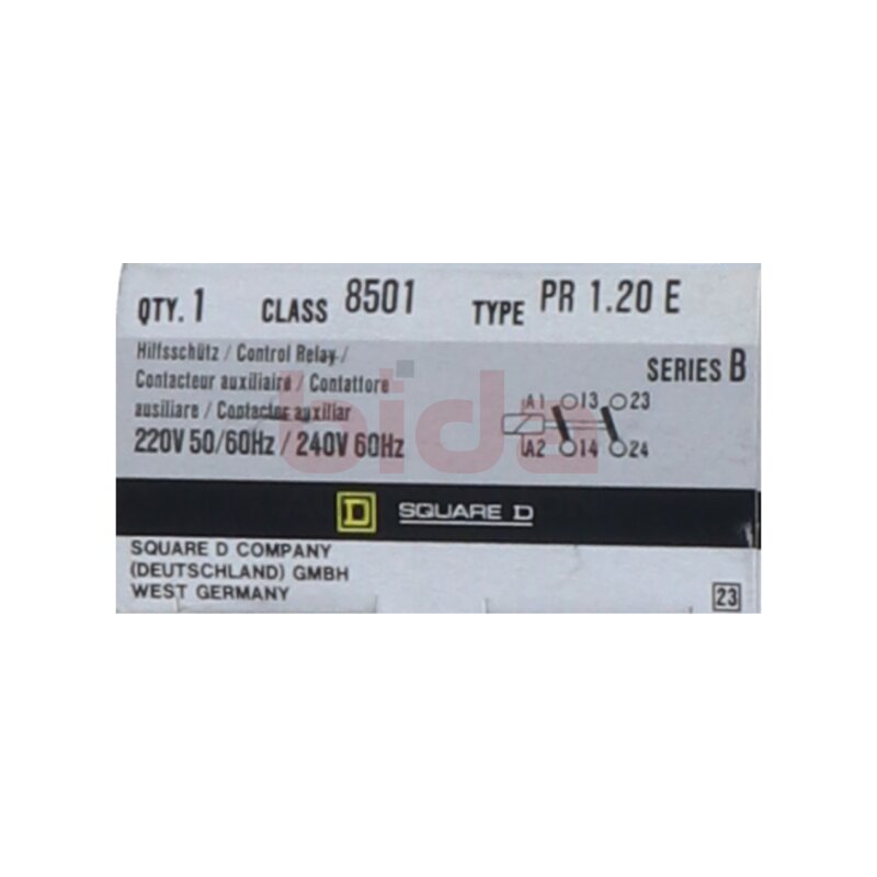 SQUARE D  PR 1.20E Hilfssch&uuml;tz / Contactor 220V 50/60HZ 240V 60Hz