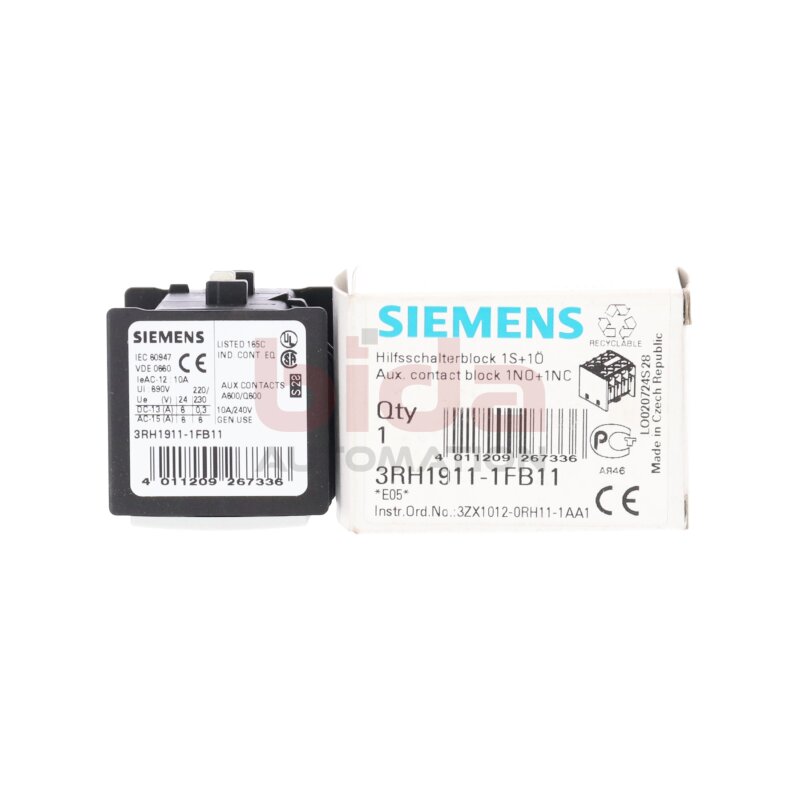 Siemens 3RH1911-1FB11 / 3RH1 911-1FB11 Hilfsschalterblock Auxiliary Switch Block  240V 10A