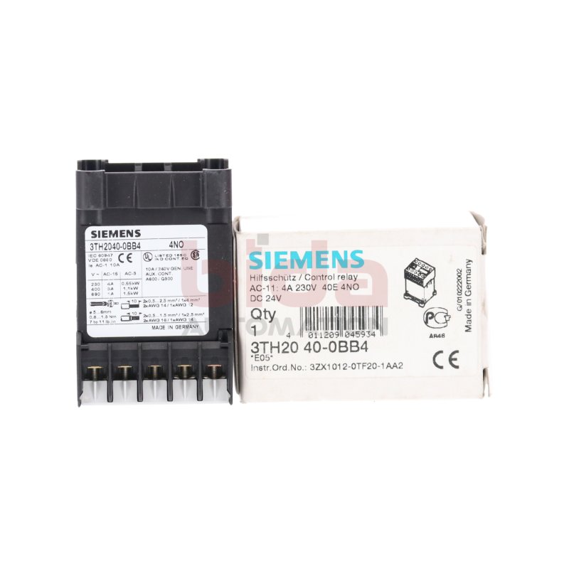 Siemens 3TH20 40-0BB4 Hilfssch&uuml;tz Auxiliary Contactor 4A 230V