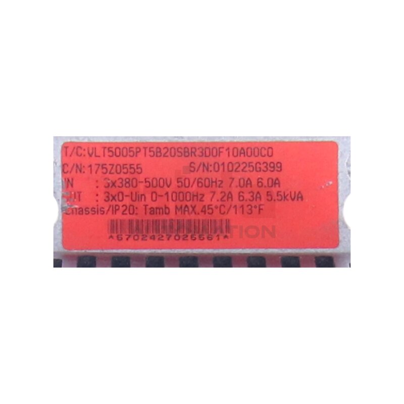 Danfoss VLT5005PT5B20SBR3D0F10A00C0 Frequenzumrichter Frequency Converter 3x380-500V 7,0A