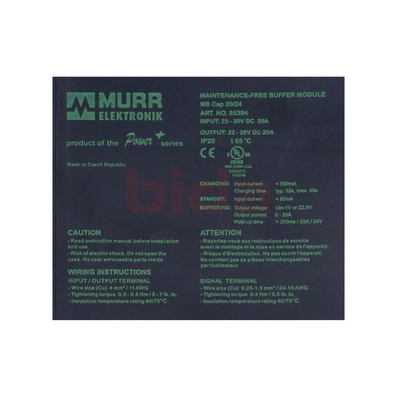 MURR ELEKTRONIK MB Cap 20/24 (85394)