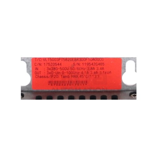 Danfoss VLT5003PT5B20EBR3D0F10A00C0 Frequenzumrichter Frequency Converter 3x380-500V 3,8A