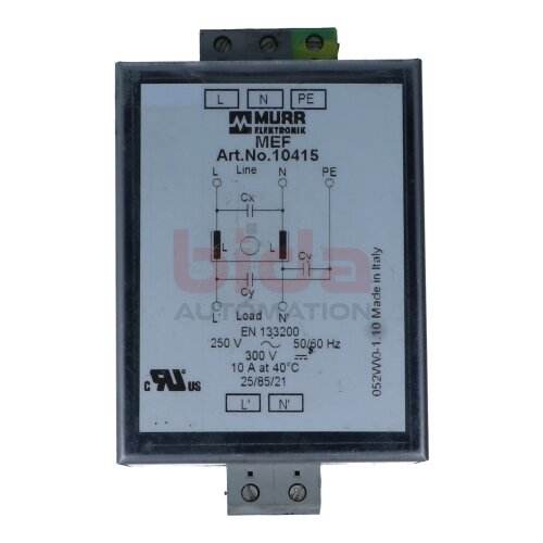 MURR ELEKTRONIK  10415 Einphasiger Netzentst&ouml;rfilter / Single-phase mains interference filter