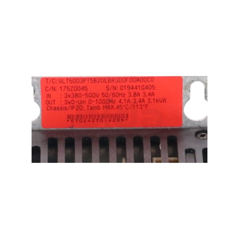 Danfoss VLT5003PT5B20EBR3D0F00A00C0 Frequenzumrichter Frequency Converter 3x380-500V 3,8A