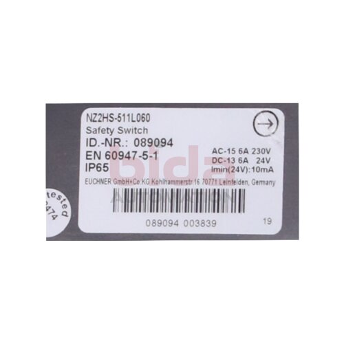 EUCHNER NZ2HS-511L060 (089094) Safety Switch Sicherheitsschalter