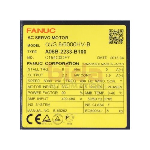 Fanuc A06B-2233-B100 (C154C0DF7) AC Servo Motor