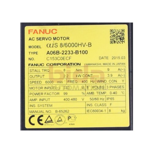 Fanuc A06B-2233-B100 (C153C0ECF) AC Servo Motor