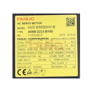 Fanuc A06B-2233-B100 (C153C0ECF) AC Servo Motor