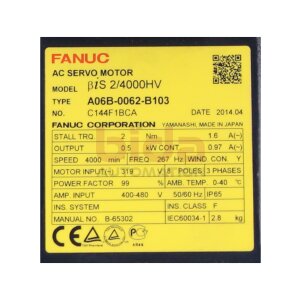 Fanuc A06B-0062-B103 (C144F1BCA) AC Servo Motor