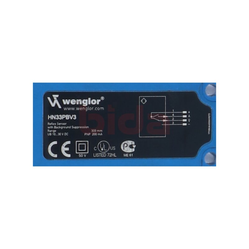 wenglor HN33PBV3 Reflextaster mit Hintergrundausblendung Reflective sensor with background suppression