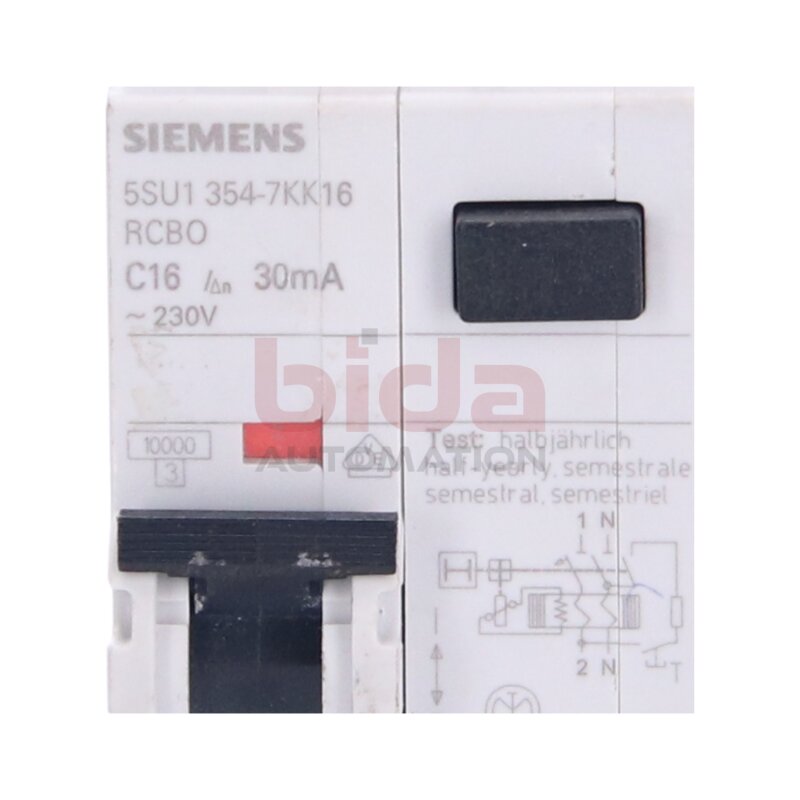 Siemens 5SU1354-7KK16 / 5SU1 354-7KK16 FI/LS-Schalter RCD/GFCI switch