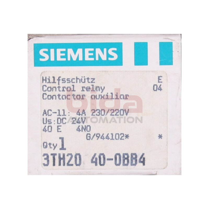 Siemens 3TH2040-0BB4 / 3TH2 040-0BB4 Hilfssch&uuml;tz Auxiliary shooter