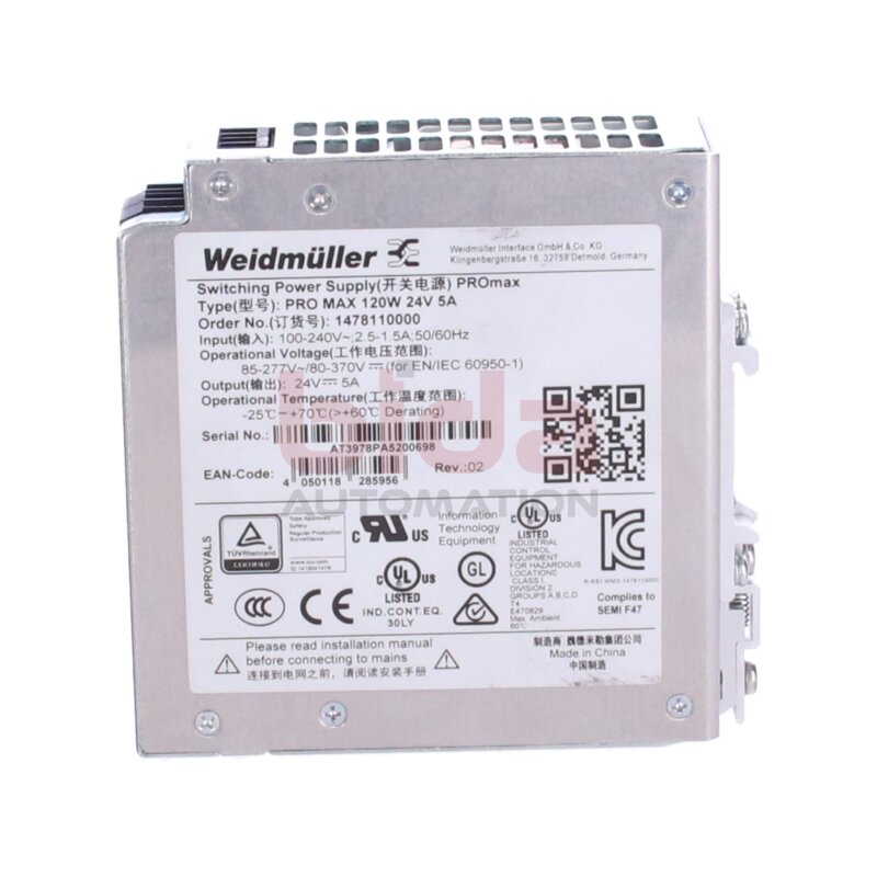 Weidm&uuml;ller PROmax 1478110000 Hutschienen-Netzteil DIN rail power supply unit