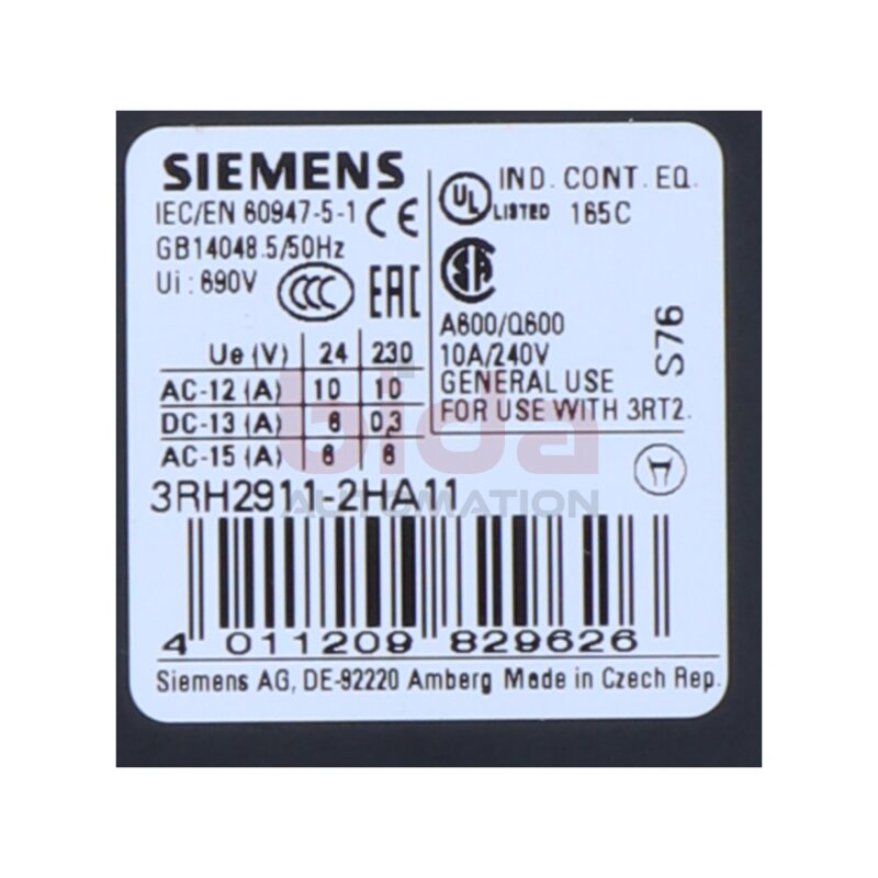 Siemens 3RH2911-2HA11 / 3RH2 911-2HA11 Hilfsschalter Auxiliary switch