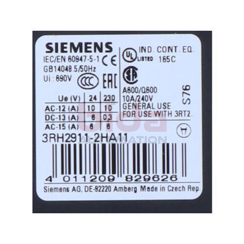 Siemens 3RH2911-2HA11 / 3RH2 911-2HA11 Hilfsschalter Auxiliary switch