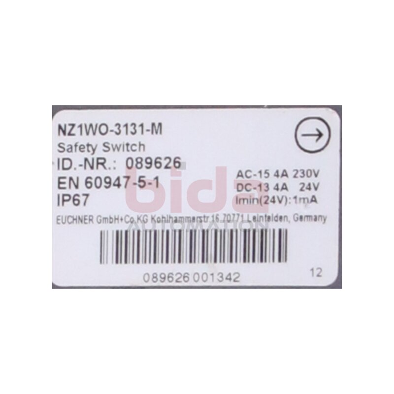 EUCHNER NZ1WO-3131-M (089626) Postionsschalter Position switch
